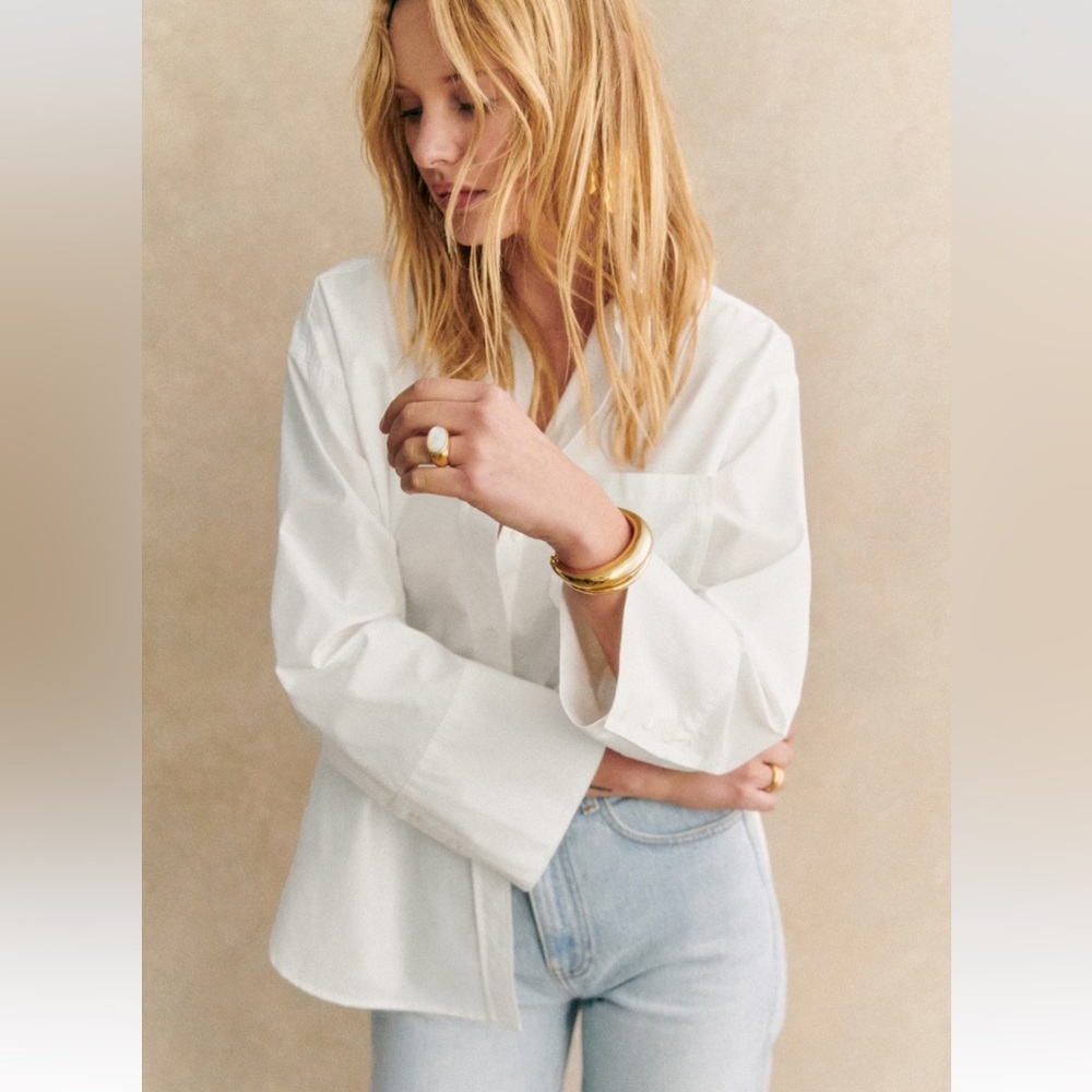 BRAND NEW Sezane Bilma Shirt Ecru - Size 4